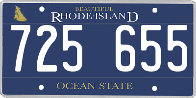 RI license plate 725655