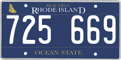 RI license plate 725669