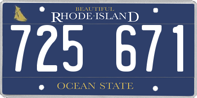 RI license plate 725671