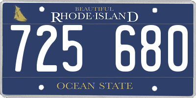 RI license plate 725680