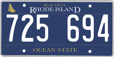 RI license plate 725694