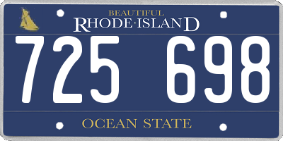 RI license plate 725698