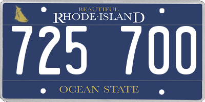 RI license plate 725700