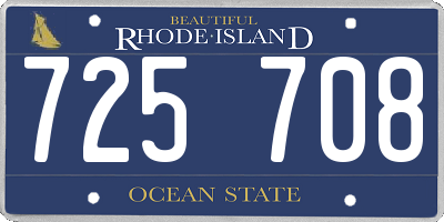 RI license plate 725708