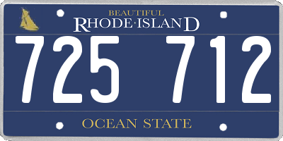 RI license plate 725712
