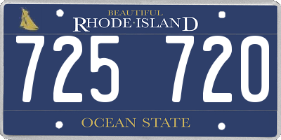 RI license plate 725720