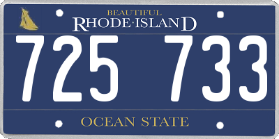 RI license plate 725733