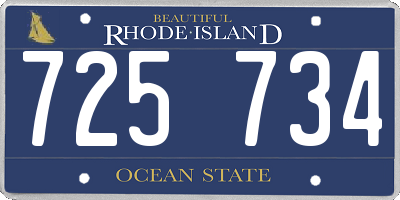 RI license plate 725734