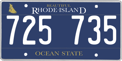 RI license plate 725735