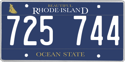 RI license plate 725744