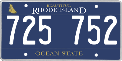 RI license plate 725752