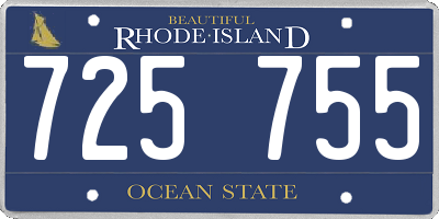 RI license plate 725755