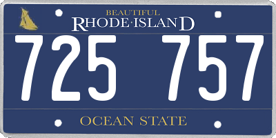 RI license plate 725757