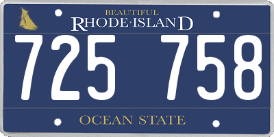 RI license plate 725758