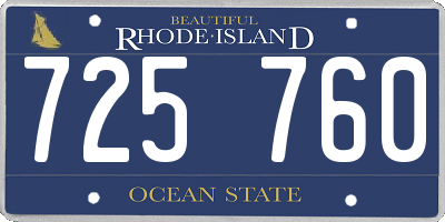 RI license plate 725760