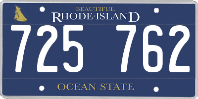 RI license plate 725762