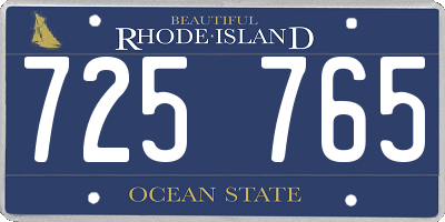 RI license plate 725765