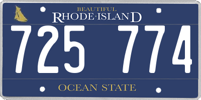 RI license plate 725774