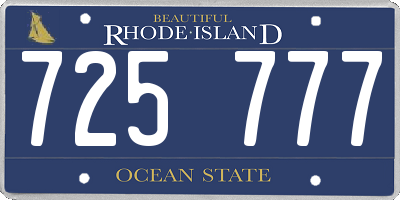 RI license plate 725777
