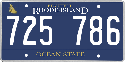RI license plate 725786