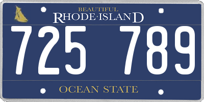 RI license plate 725789
