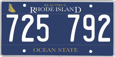 RI license plate 725792
