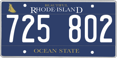 RI license plate 725802