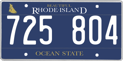 RI license plate 725804