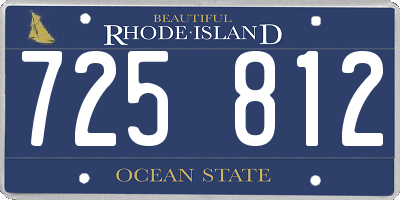 RI license plate 725812