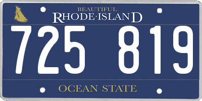 RI license plate 725819