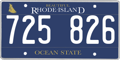 RI license plate 725826