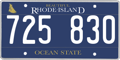 RI license plate 725830