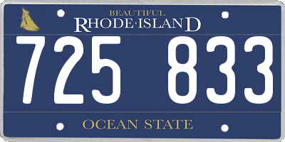 RI license plate 725833