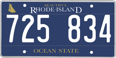 RI license plate 725834