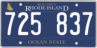 RI license plate 725837