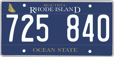 RI license plate 725840