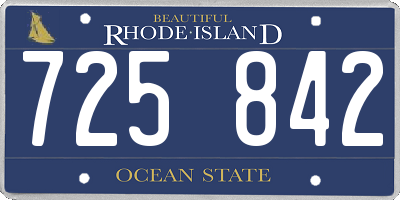 RI license plate 725842