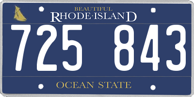 RI license plate 725843