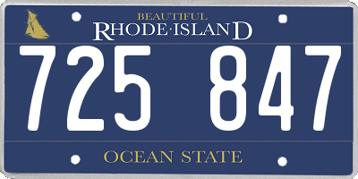 RI license plate 725847