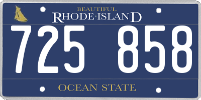 RI license plate 725858