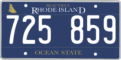 RI license plate 725859