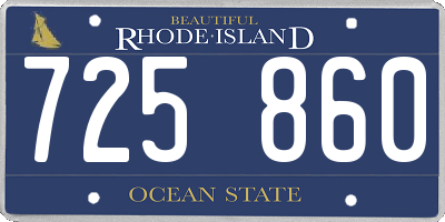 RI license plate 725860