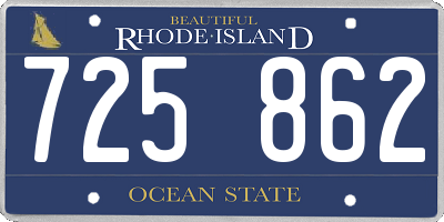 RI license plate 725862