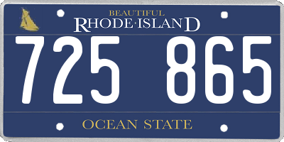RI license plate 725865