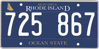 RI license plate 725867