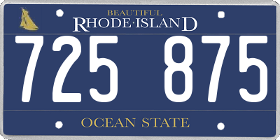 RI license plate 725875