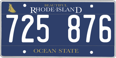 RI license plate 725876
