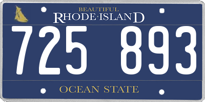 RI license plate 725893