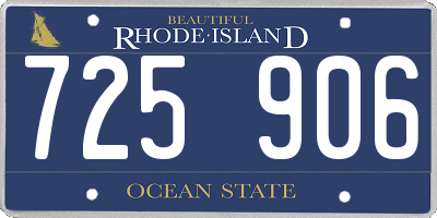 RI license plate 725906