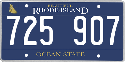 RI license plate 725907